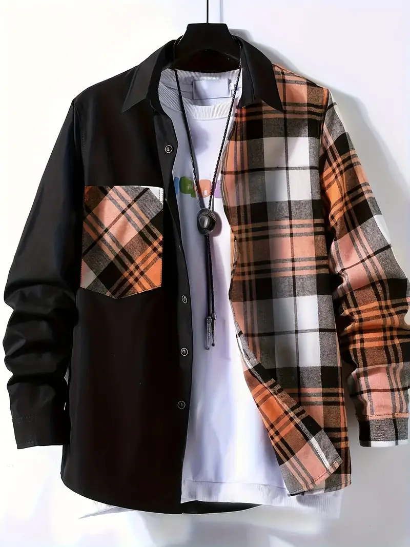 Flannel Shirt Lined - Spring and Autumn Men's Casual Shirt