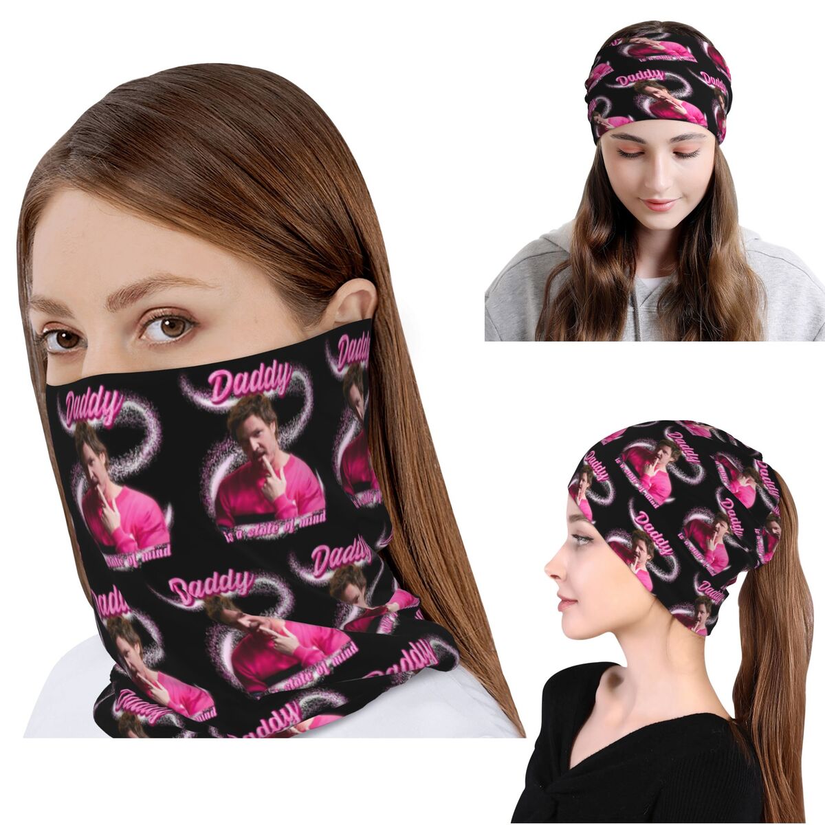 Knit Beanie Hat Warm - Pedro Pascal Sacred Heart Bandana Neck