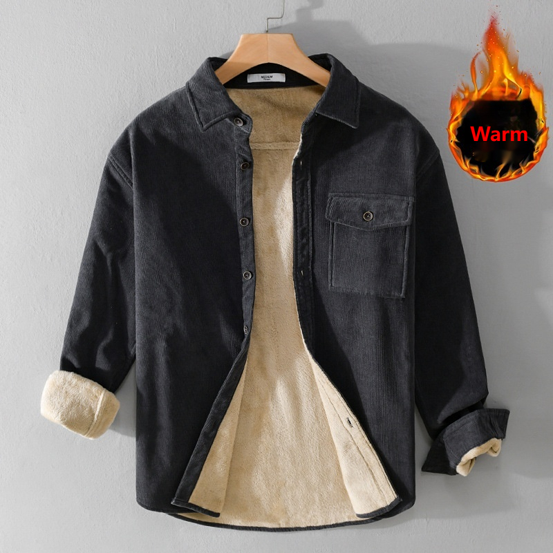 Men's Corduroy Shirt Jacket He - Flannel Shirt Lined incelemesi ve fiyatı