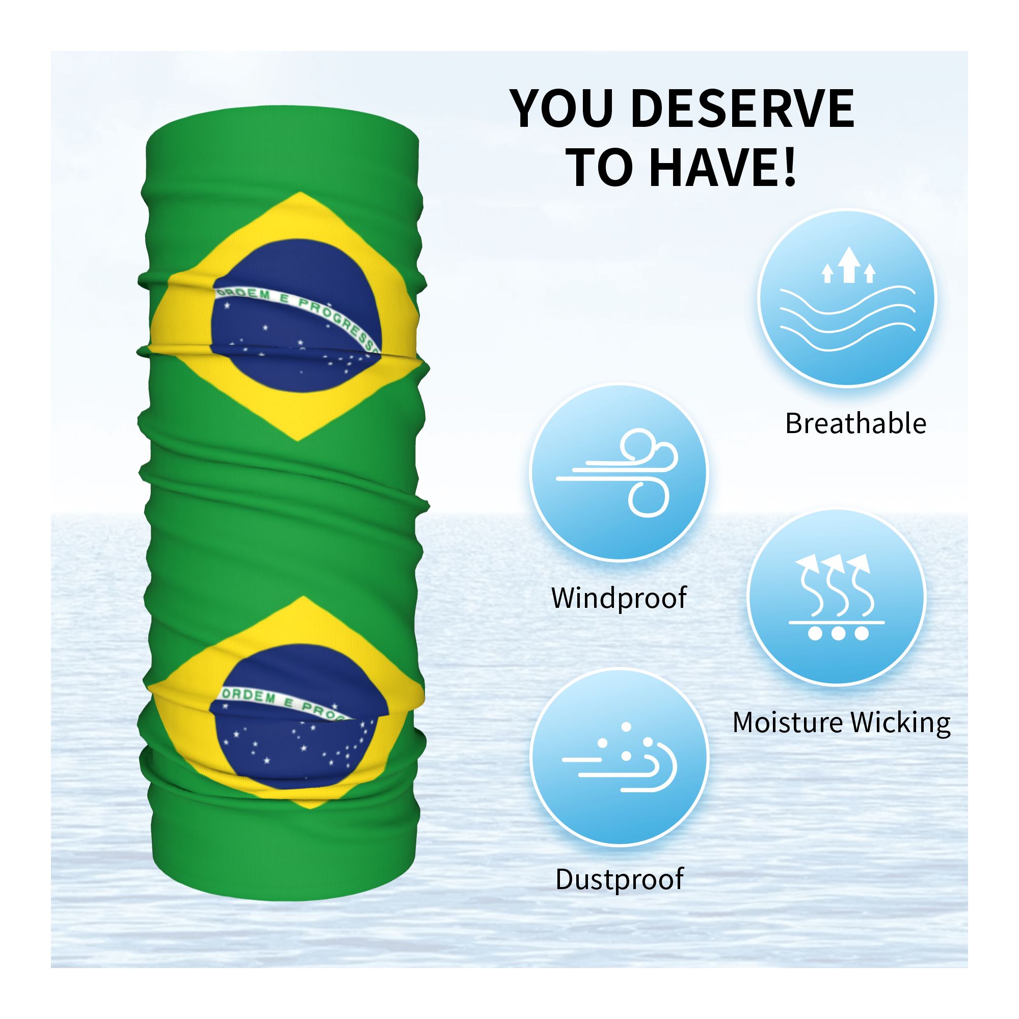 Custom Brazil Flag Bandana Nec - Neck Gaiter Fleece incelemesi ve fiyatı