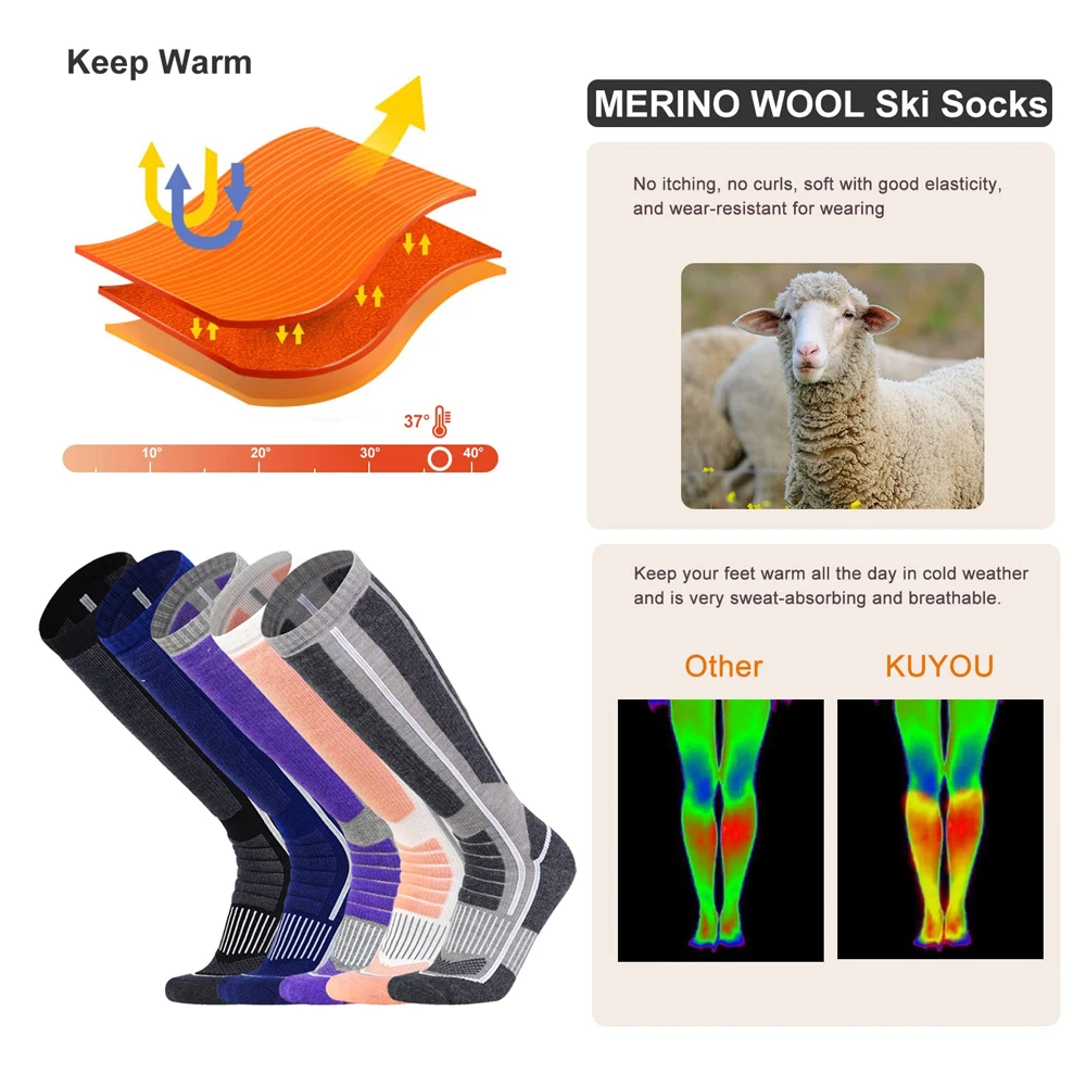 XQQMXX 1Pair Ski Socks Skiing  - Thermal Sock Wool incelemesi ve fiyatı