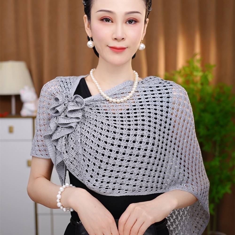 Sparkly Design Hollow Out Card - Shawl Wrap Winter incelemesi ve fiyatı