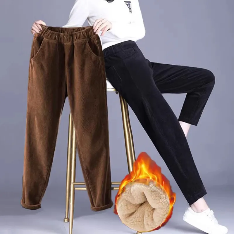 1pcs Women Autumn Winter Plush - Corduroy Pant Warm incelemesi ve fiyatı
