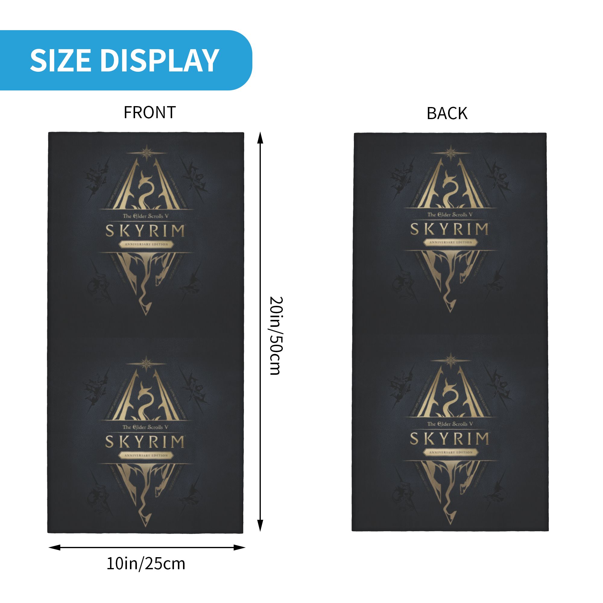 Custom Skyrim Logo Bandana Win - Neck Gaiter Fleece incelemesi ve fiyatı