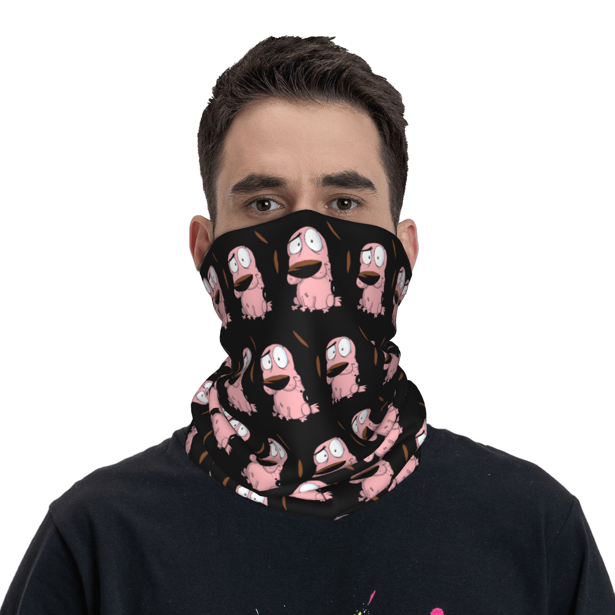 Custom Cartoon Courage Dog Win - Neck Gaiter Fleece incelemesi ve fiyatı