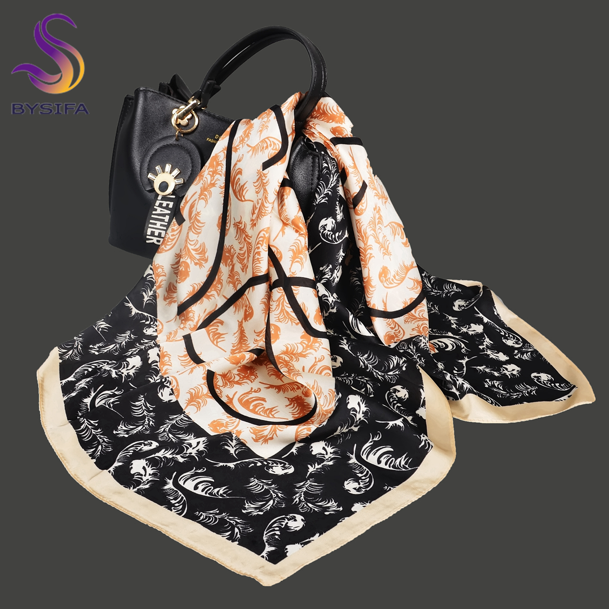 BYSIFA Letters Silk Scarf Shaw - Shawl Wrap Winter incelemesi ve fiyatı