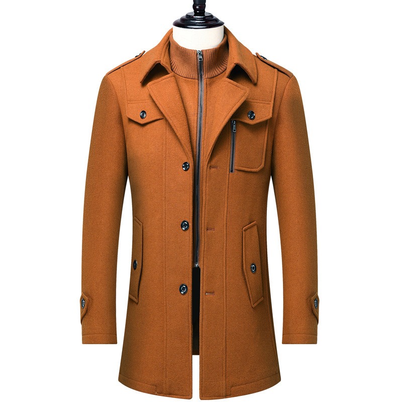 Men's Winter Wool Blend Coat D - Wool Coat Peacoat incelemesi ve fiyatı