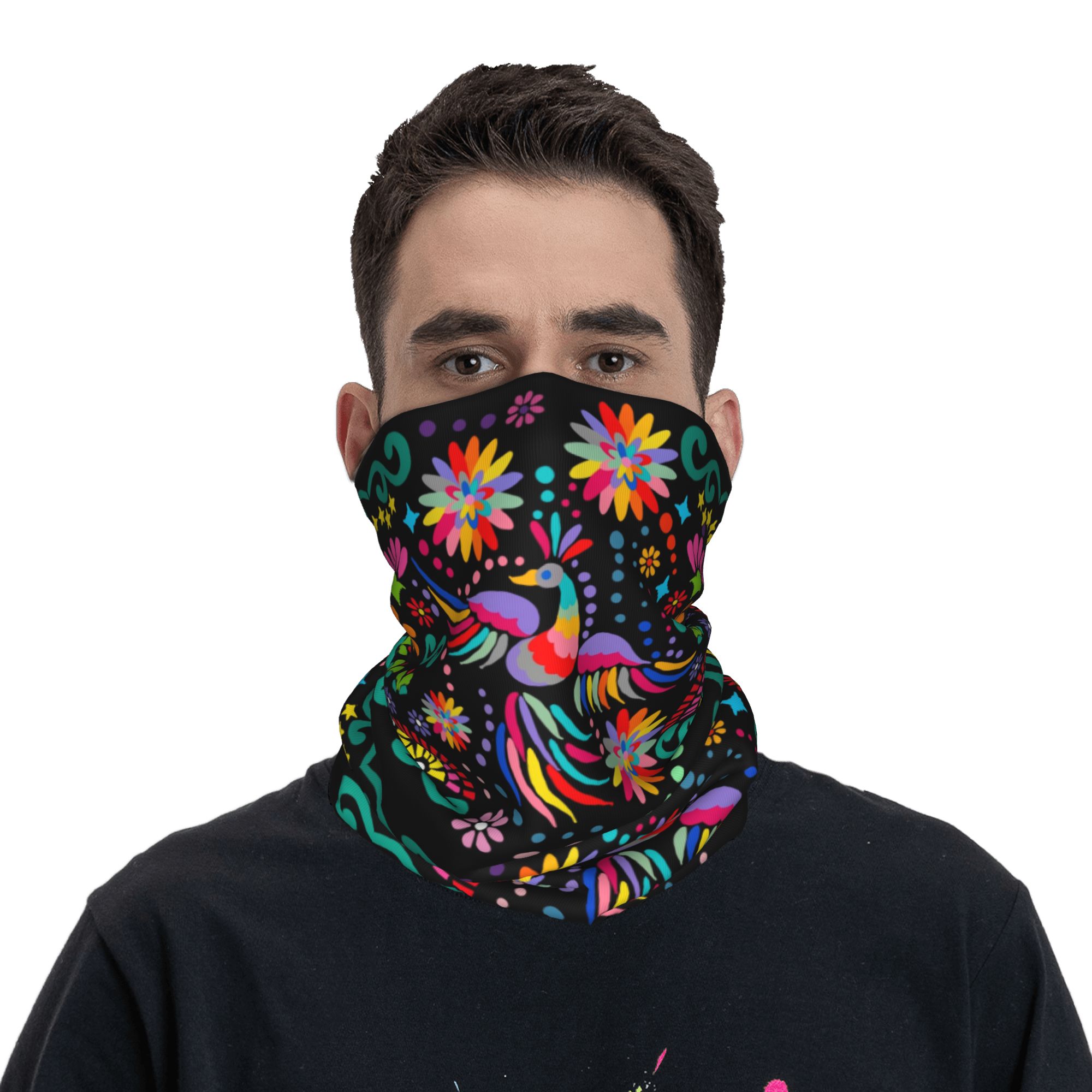 Custom Mexican Floral Flower T - Neck Gaiter Fleece incelemesi ve fiyatı