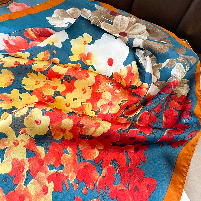 70x70cm Silk Scarf Square For  - Shawl Wrap Winter incelemesi ve fiyatı