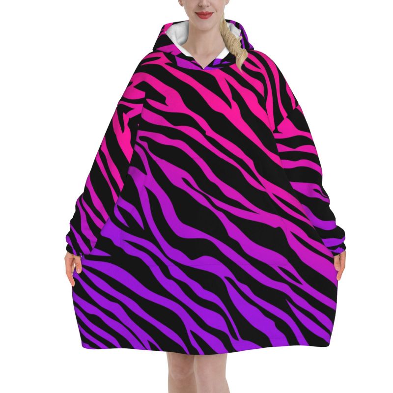 Zebra Stripe Print Wearable Bl - Sherpa Hoodie Fleece incelemesi ve fiyatı