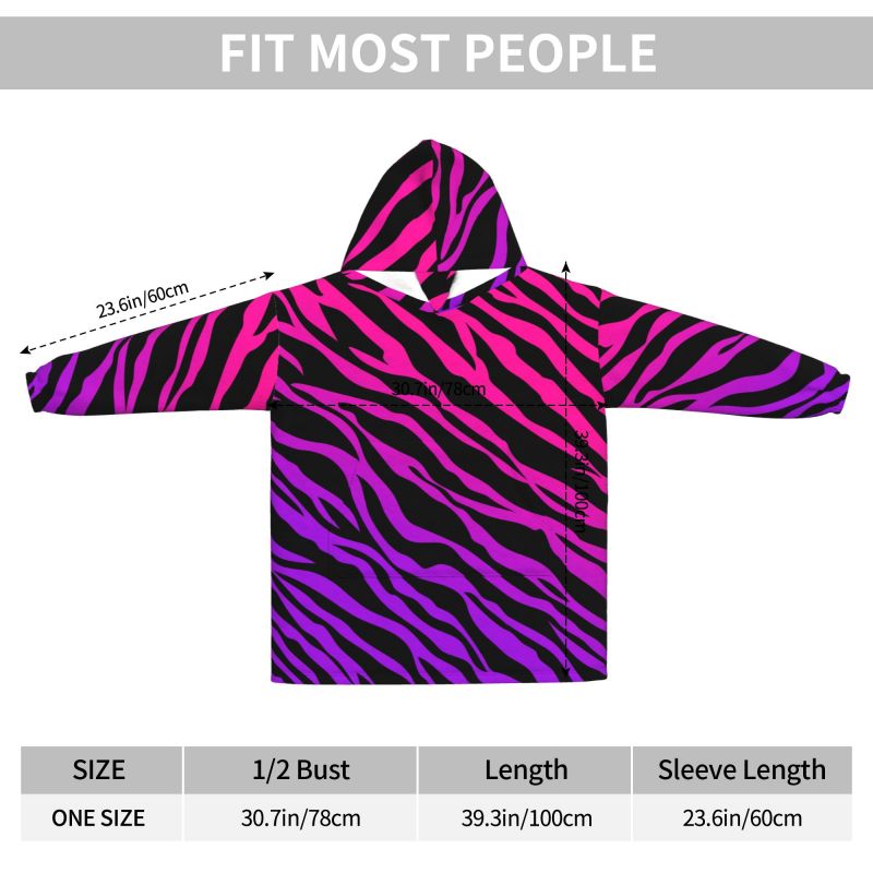 Zebra Stripe Print Wearable Bl - Sherpa Hoodie Fleece incelemesi ve fiyatı