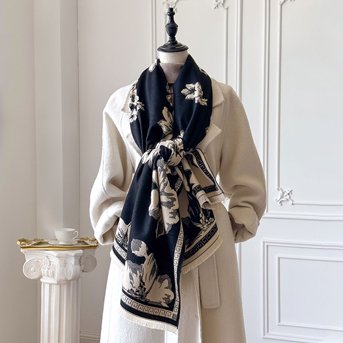 2025 New Women Winter Warm Flo - Cashmere Pashmina Wrap incelemesi ve fiyatı