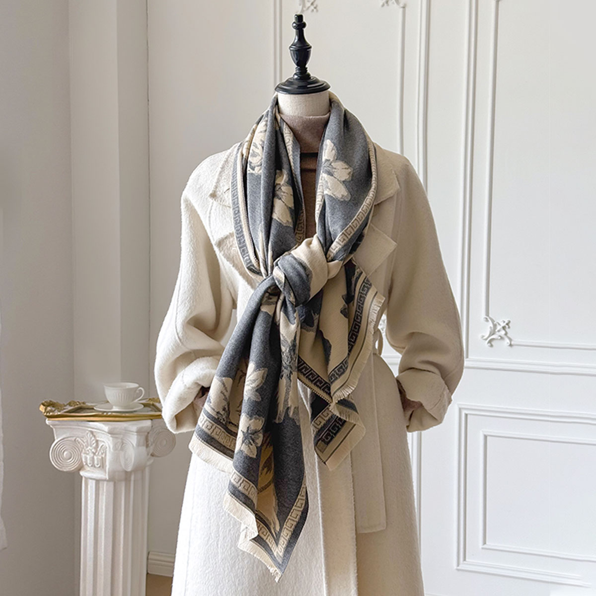 2025 New Women Winter Warm Flo - Cashmere Pashmina Wrap incelemesi ve fiyatı