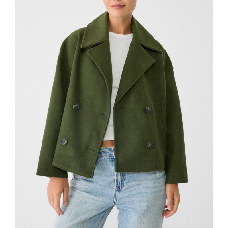 Women's Oversized Double Breas - Wool Coat Peacoat incelemesi ve fiyatı