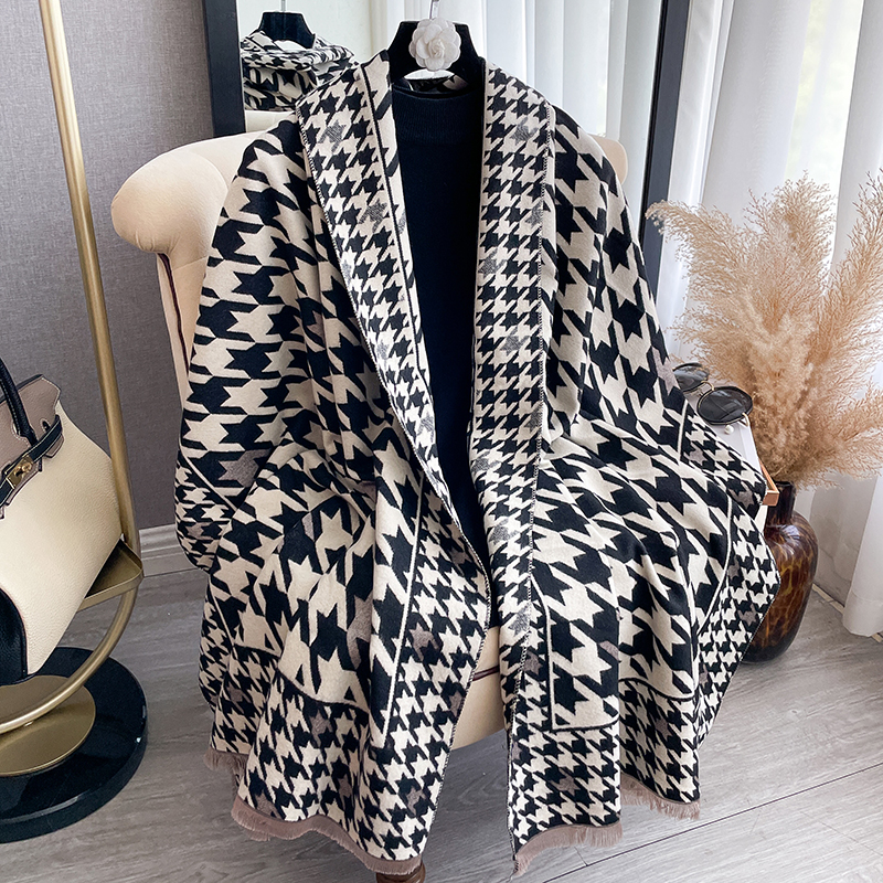 New Houndstooth Design Winter  - Cashmere Pashmina Wrap incelemesi ve fiyatı