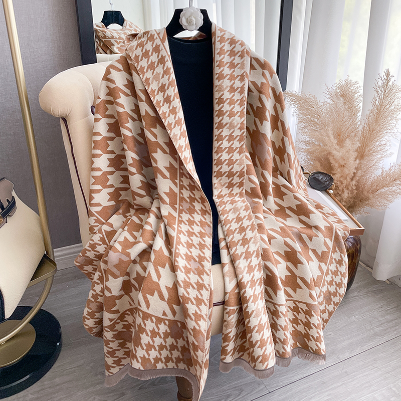 New Houndstooth Design Winter  - Cashmere Pashmina Wrap incelemesi ve fiyatı