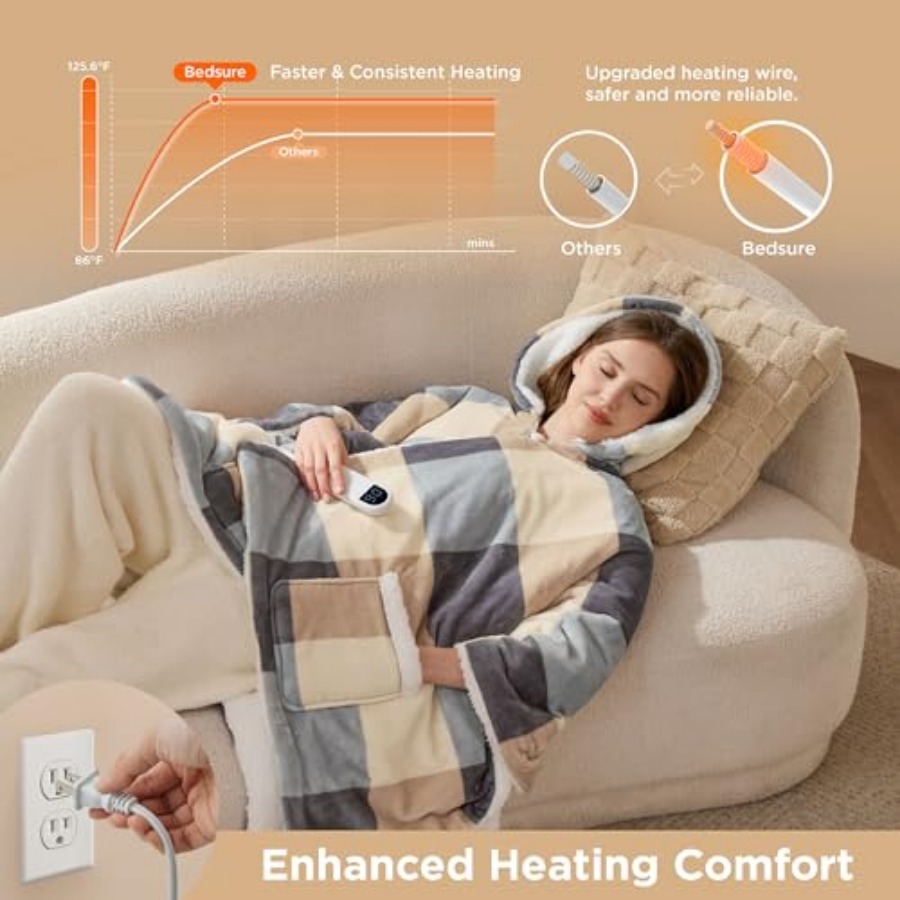 Heated Blanket Wearable Shawl  - Shawl Wrap Winter incelemesi ve fiyatı