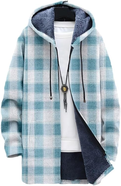 Men's Plaid Cardigan Oversized - Sherpa Hoodie Fleece incelemesi ve fiyatı