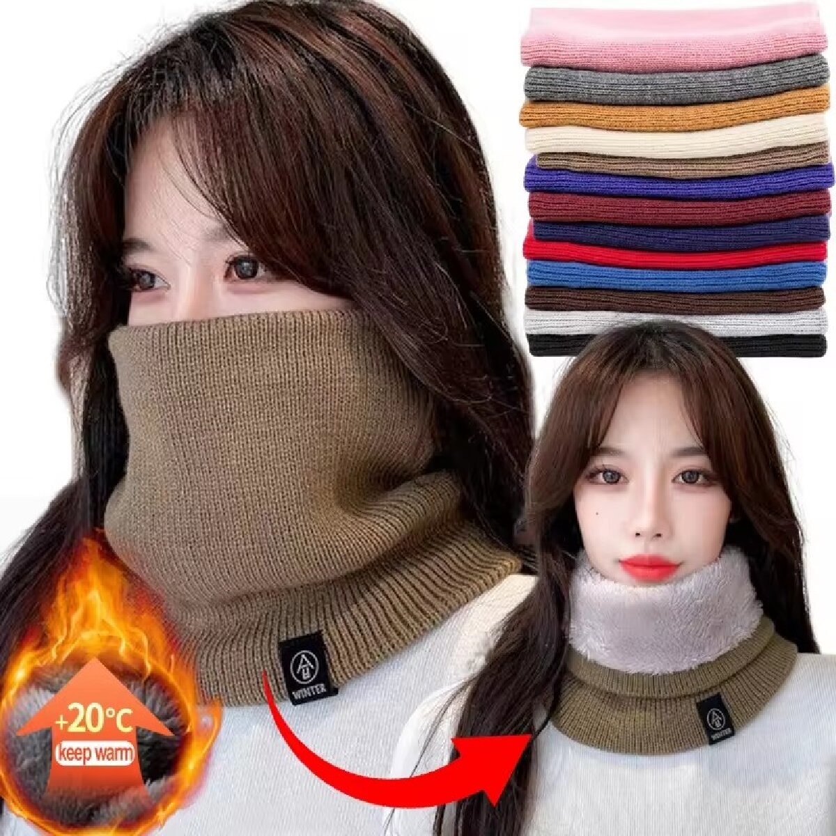Solid Winter Plush Muffler Woo - Winter Headband Fleece incelemesi ve fiyatı